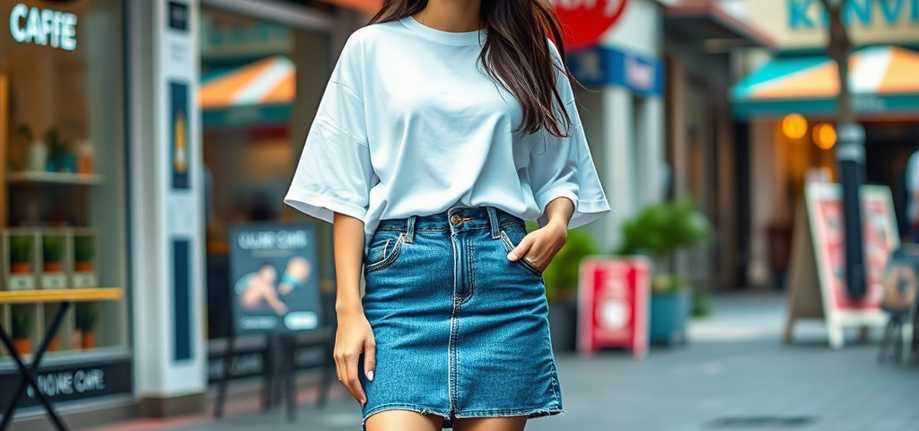 amann | Fusta de blugi: cum să o porți cu haine oversized